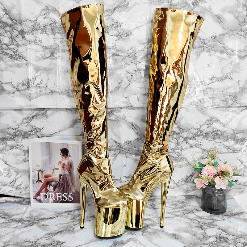Liquid Glam - Thigh High Boots